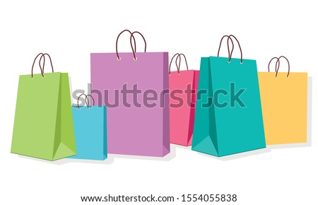  package for purchases for an online store on a white background Royalty-Free Stock Photo #1554055838
