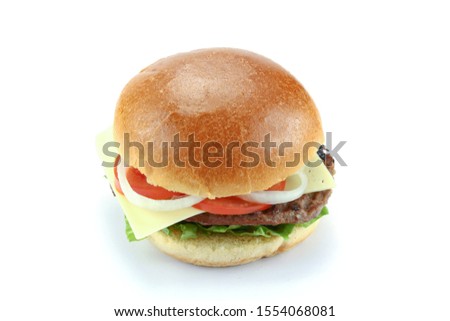 beef burger on a white background