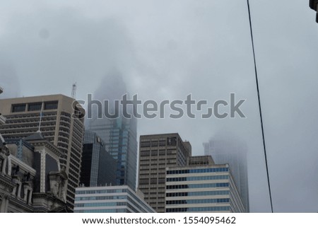 Philadelphia skyline on a foggy day