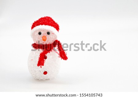 portrait snowman left side on white background