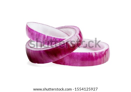 round red onion rings isolated closeup