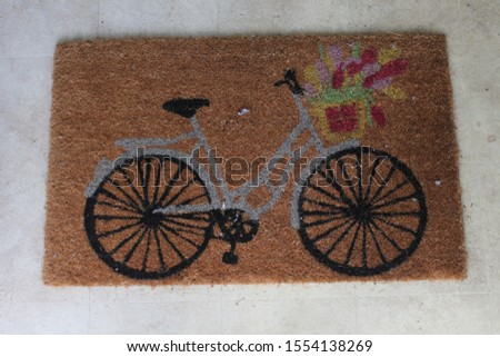 bicycle rug by front door