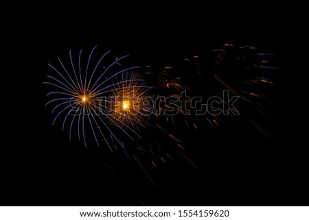 Beautiful blue and gold fireworks in November