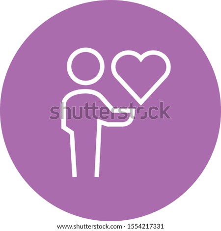 Man Holding Heart Outline Icon
