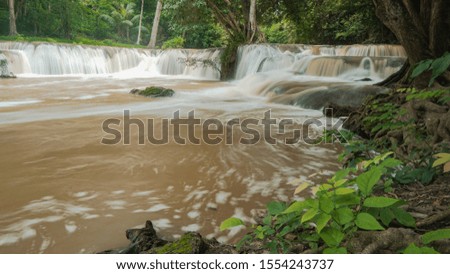 Waterfall in the rainy season in Chet Sao Noi National Park in Saraburi, Thailand.