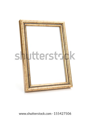 Image of Picture Frame Isolated on White, selective focus