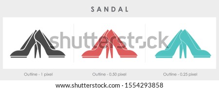 Sandal vector sketch icon isolated on background. Hand drawn Sandal icon. Sandal sketch icon for infographic, website or app.