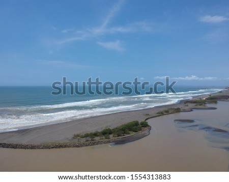 estuary beach with murky water
