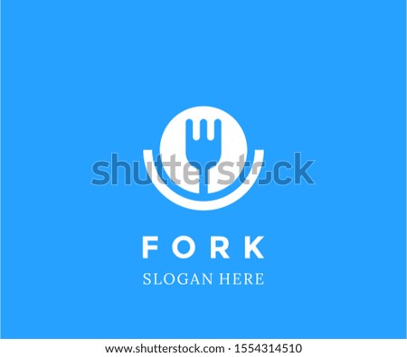 Abstract fork Logo. Modern template design. Vector illustration