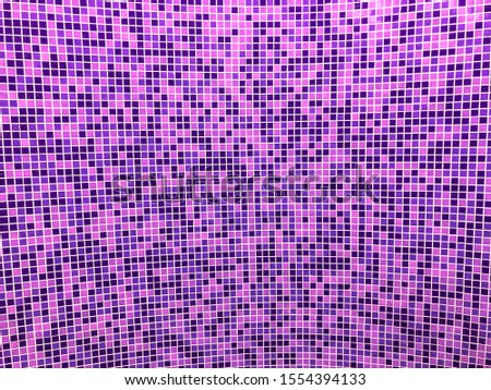 Small turquoise 3D tiles on white background ,Pink pattern ,colored mosaic texture can be us as background