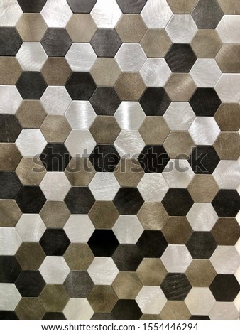 photo background, texture of multi-colored hexagons, metallic