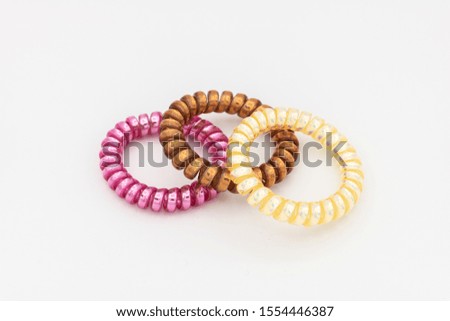Colorful hair bands isolated on white background