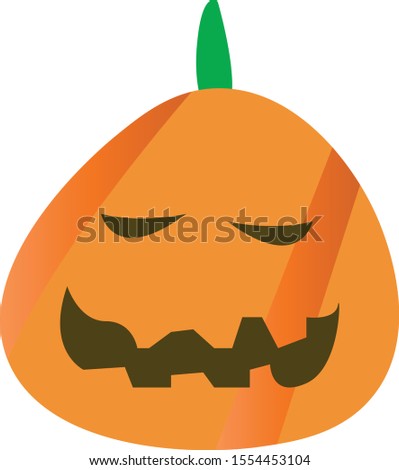 orange scary pumpkin graphic vector