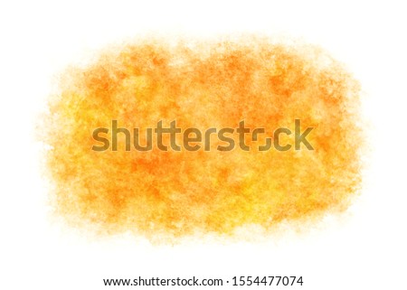 Japanese new year orange color abstract on natural grunge watercolor hand paint background, vector illustration