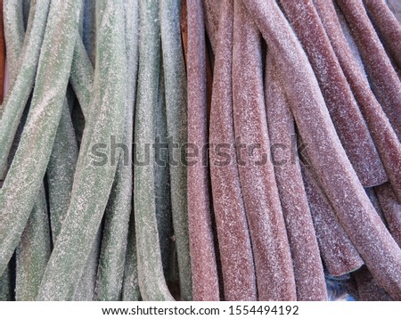 Beautiful picture of licorice of colors of great taste