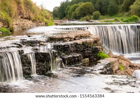 low waterfall in the Leningrad region