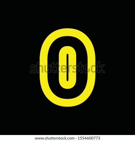 number 0 design template, with black background