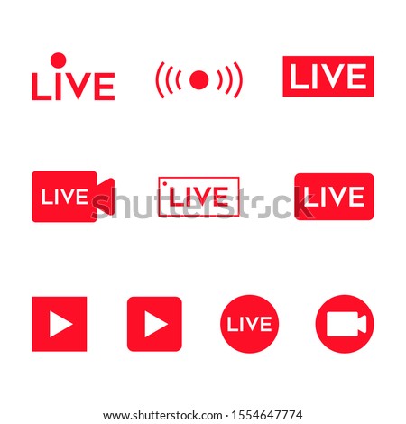 Online video broadcasting icon set Royalty-Free Stock Photo #1554647774