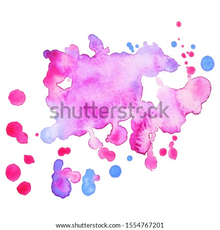 Pink isolated vector watercolor stain. Grunge element for web design and paper design