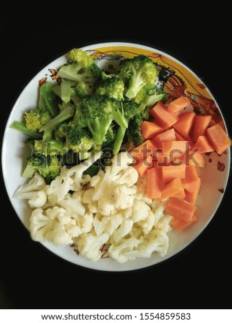 a plate full of steamed vegetables