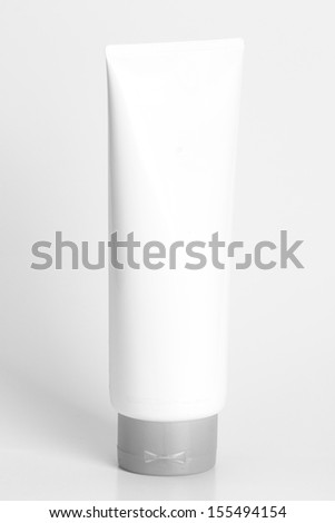 Cream Tube white plastic product with white background