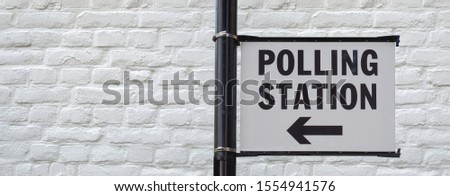 Polling station sign for UK general elections
