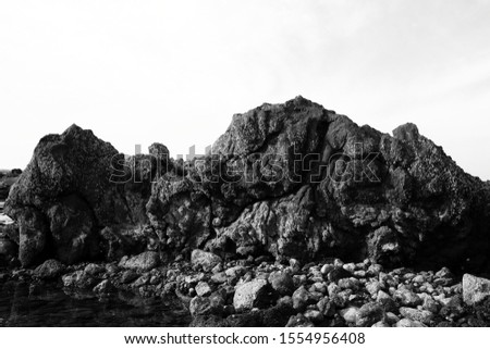 basalts at beach on Jeju,South Korea