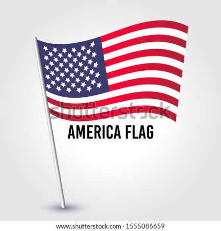 USA flag. Waving flag of the United States. Eps10 vector illustration.