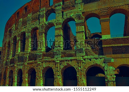 Ancient roman colosseum in Rome, Italy.