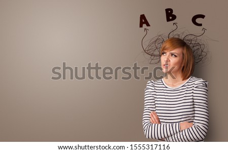 Business person standing with diffuse direction concept