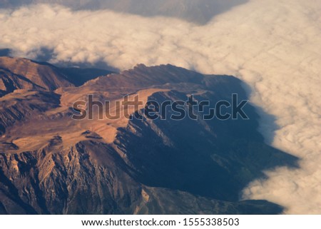 Aerial view of rugged mountains of Afghanistan