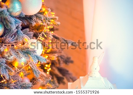Christmas tree in a bright interior
