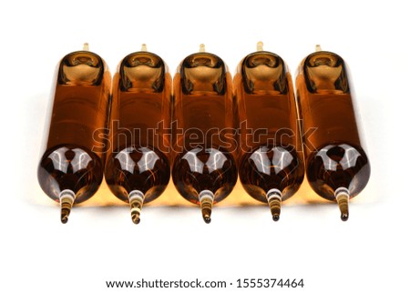 Ampoules isolated on white background. High resolution photo. Full depth of field.