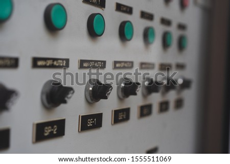Electrical panel and start botton switch in control Room.