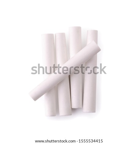 White chalk isolated over a white background.