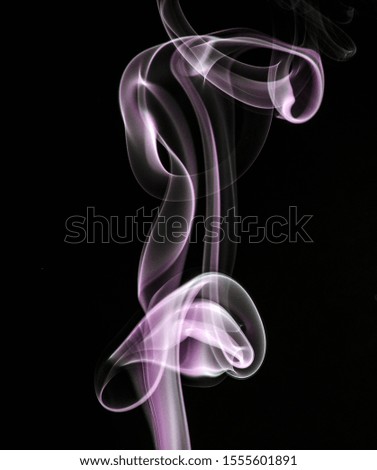 Abstract smoke shapes isolated on black background