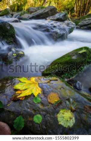 Beautiful mountain river from Spain, long exposure picture