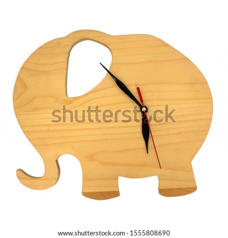 wooden clock isolated on white background. home living. decorative inspiration. modern furniture inspiration. home living.