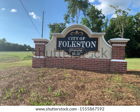 City Folkston Georgia Welcome Sign