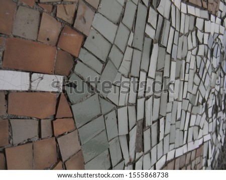 Photo background with colorful mosaic tiles
