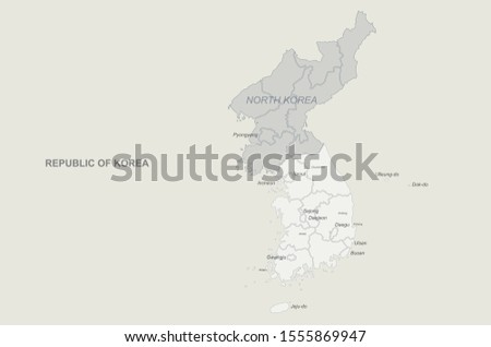 korea map. south korea vector map. simple infographic vector of korean peninsula.
 Royalty-Free Stock Photo #1555869947