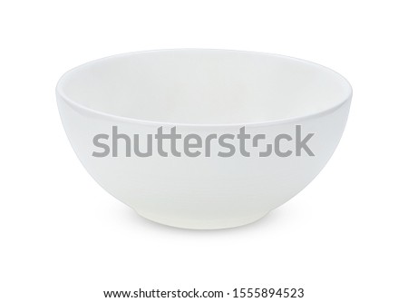 empty white bowl isolated on white  Royalty-Free Stock Photo #1555894523