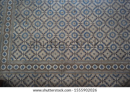 traditional thai style 
tile on temple floor