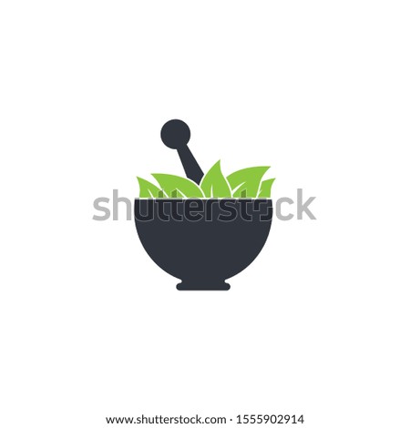 Herbal medicine logo template vector icon illustration