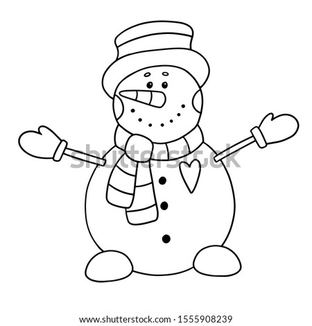 Christmas coloring page Santa’s friend snowman
