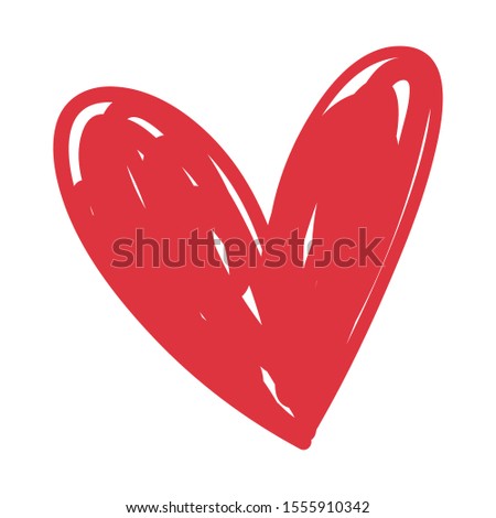 Hand drawn heart. Love symbol doodle.