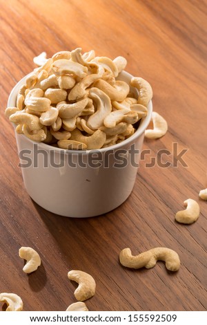Cashew nuts in a cup