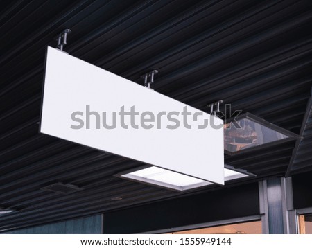 Mock up Blank Hanging banner indoor building Advertising