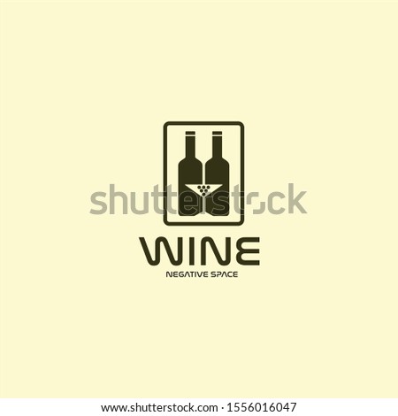 Wine, bar logo design template