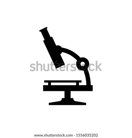 Black microscope icon in white background
